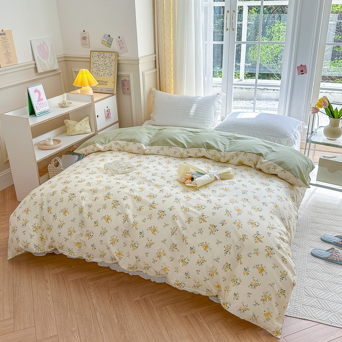 91家纺网 家纺一手货源 找家纺 清雅福2023新款春夏13372小清新系列-单被套 奈美