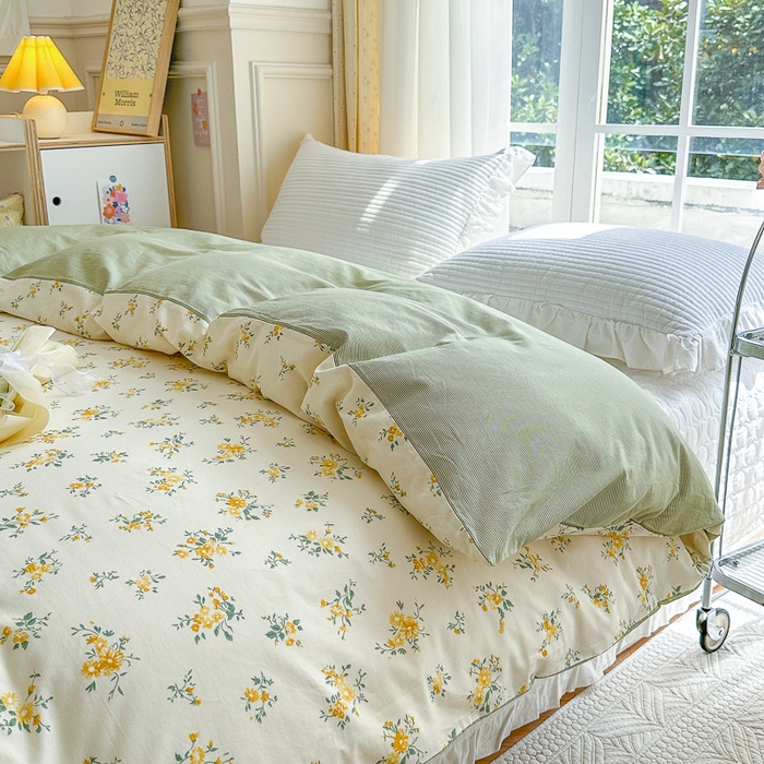 91家纺网 家纺一手货源 找家纺 清雅福2023新款春夏13372小清新系列-单被套 奈美