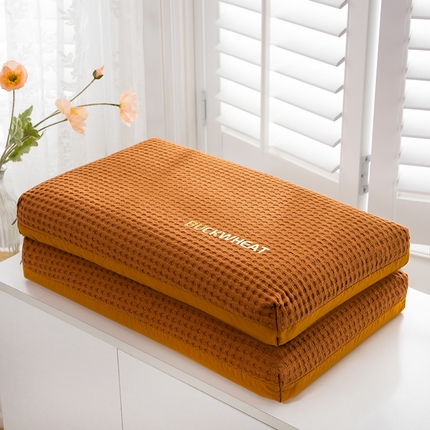 91家纺网 家纺一手货源 找家纺 （总）仁宇枕业 2023年新款 全棉华夫格全荞麦枕头