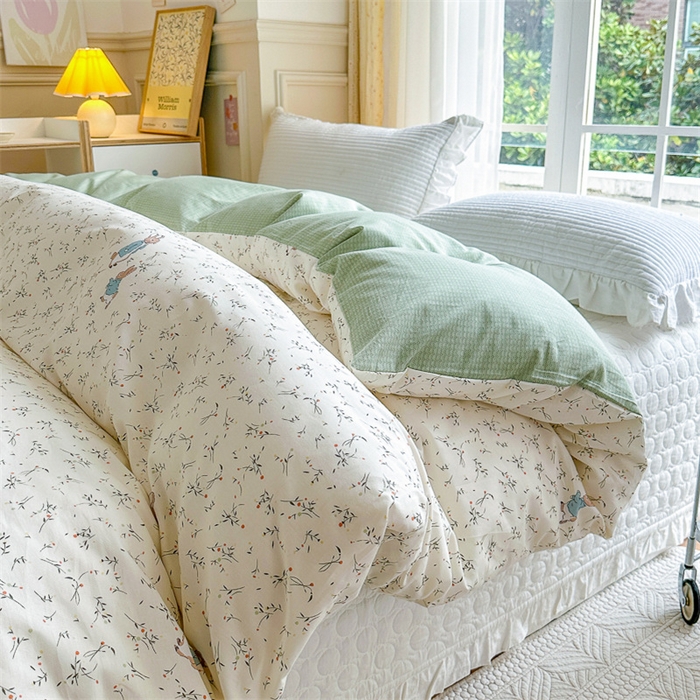 91家纺网 家纺一手货源 找家纺 清雅福2023新款春夏13372小清新系列-单被套 彼得兔