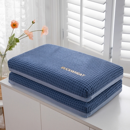 91家纺网 家纺一手货源 找家纺 （总）仁宇枕业 2023年新款 全棉华夫格全荞麦枕头