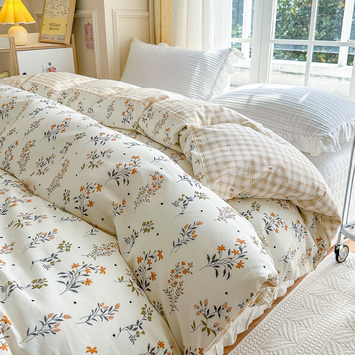 91家纺网 家纺一手货源 找家纺 清雅福2023新款春夏13372小清新系列-单被套 清香花蔓