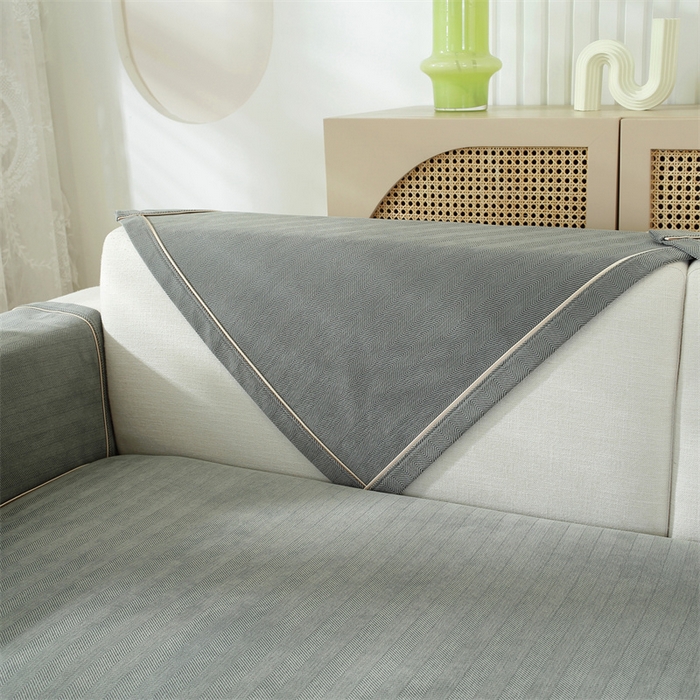 91家纺网 家纺一手货源 找家纺 共鸣沙发垫 2023新款雪尼尔人字纹沙发垫 人字纹黑色