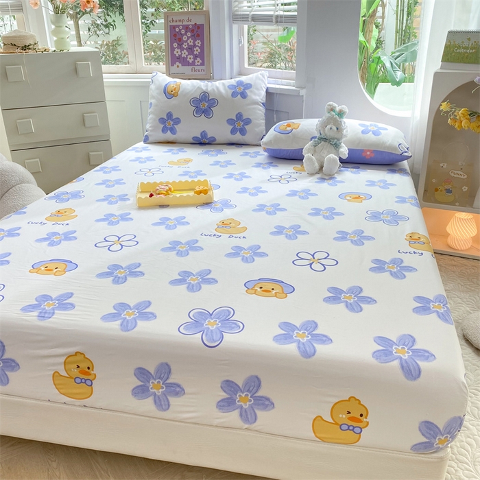 91家纺网 家纺一手货源 找家纺 多品 2023年13070单品床笠【可搭配枕套一起卖】 小黄鸭