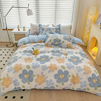 91家纺网 家纺一手货源 找家纺 （总）乐童  2024新款网红直播爆款吊边＋一字绣工艺款四件套（八）