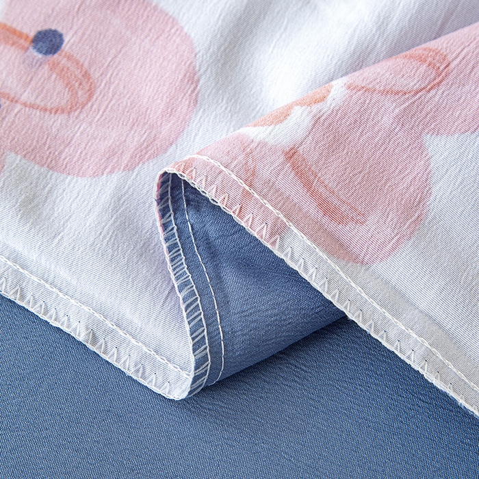 91家纺网 家纺一手货源 找家纺 曼璐2025直播爆款新款水洗棉麻双层纱系列单被套 爱情海