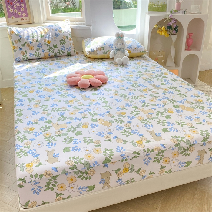 91家纺网 家纺一手货源 找家纺 多品 2023年13070单品床笠【可搭配枕套一起卖】 云萌小兔