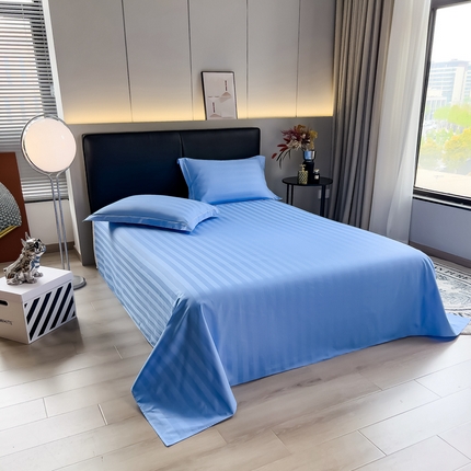 91家纺网 家纺一手货源 找家纺 （总）品乐 2025新款 60支长绒棉提花条纹无印风全棉床单