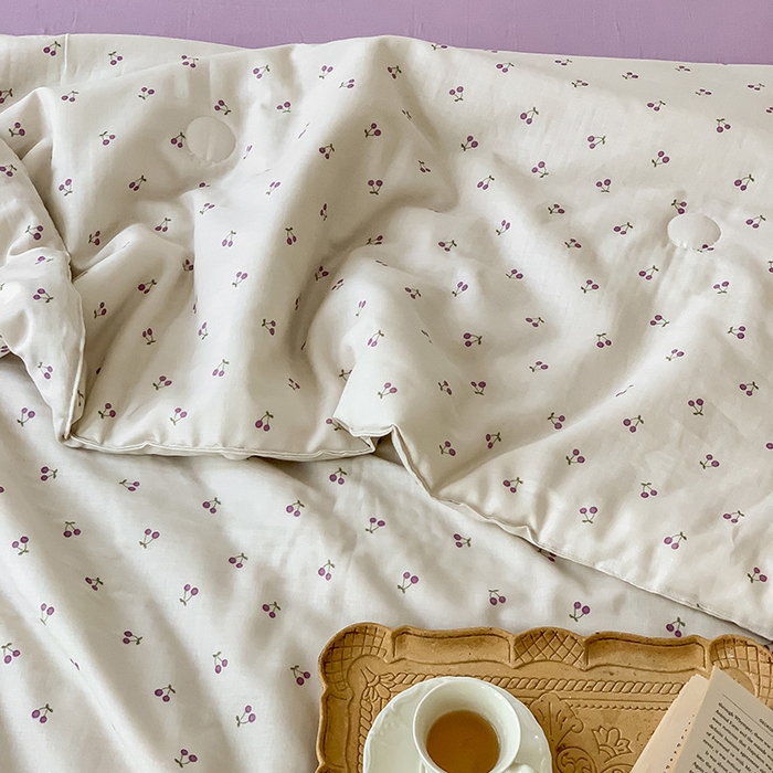 91家纺网 家纺一手货源 找家纺 荣轩家居 2023新款花边款双层纱印花夏被 米可