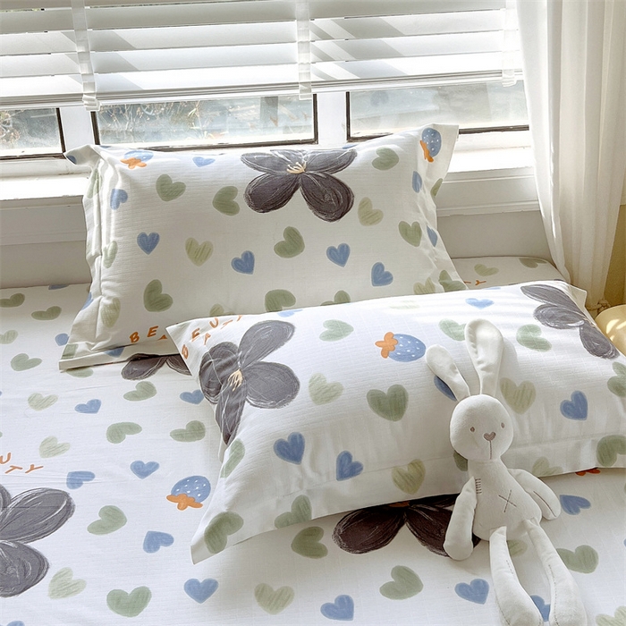 91家纺网 家纺一手货源 找家纺 凯磊家纺 新款原棉老粗布单品系列-枕套 漫天花语-灰