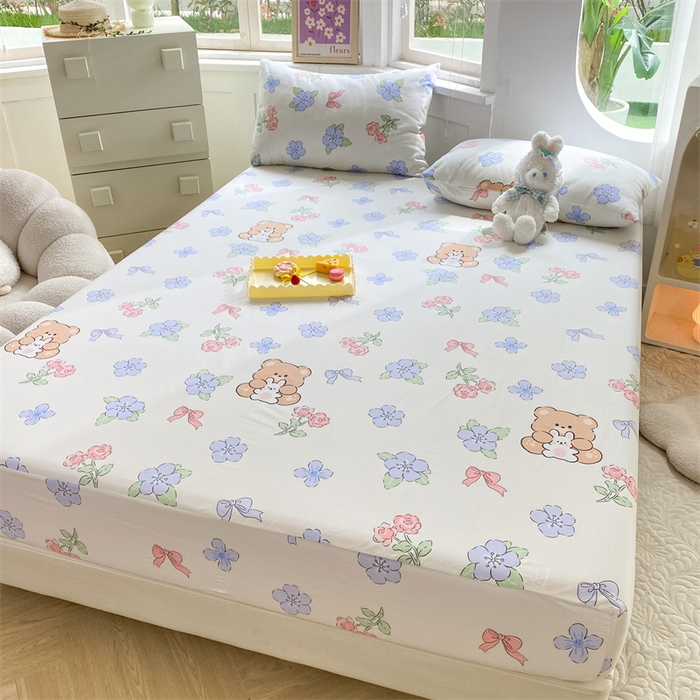 91家纺网 家纺一手货源 找家纺 多品 2023年13070单品床笠【可搭配枕套一起卖】 清新小熊