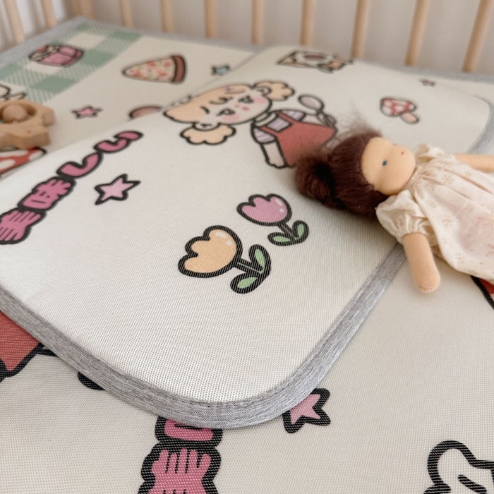 91家纺网 家纺一手货源 找家纺 橘滋 2023新款高端A类可水洗婴幼儿冰丝席 野餐派对