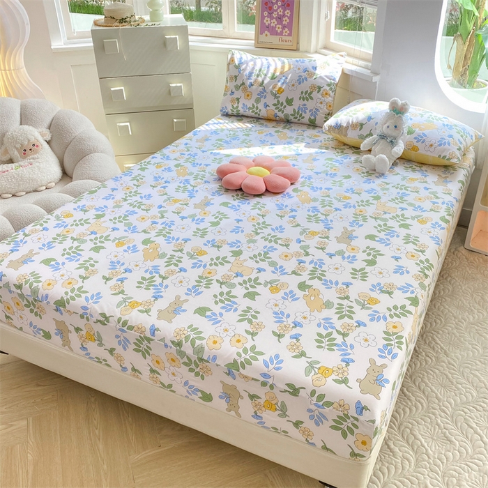 91家纺网 家纺一手货源 找家纺 多品 2023年13070单品床笠【可搭配枕套一起卖】 云萌小兔