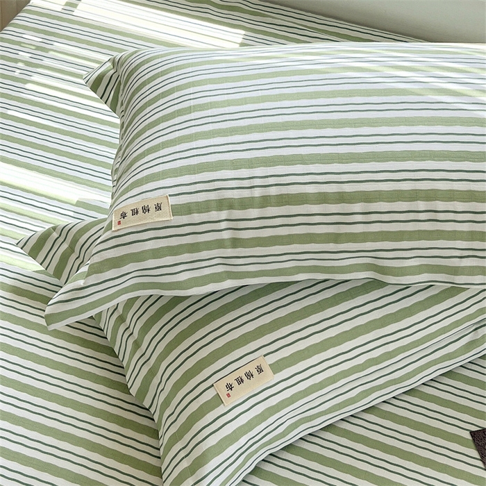 91家纺网 家纺一手货源 找家纺 凯磊家纺 新款原棉老粗布单品系列-枕套 条纹咖