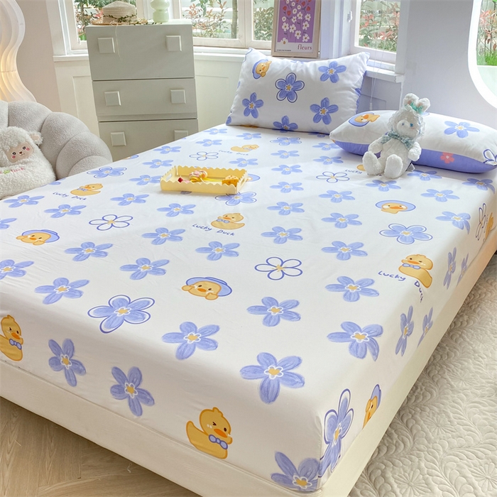 91家纺网 家纺一手货源 找家纺 多品 2023年13070单品床笠【可搭配枕套一起卖】 小黄鸭