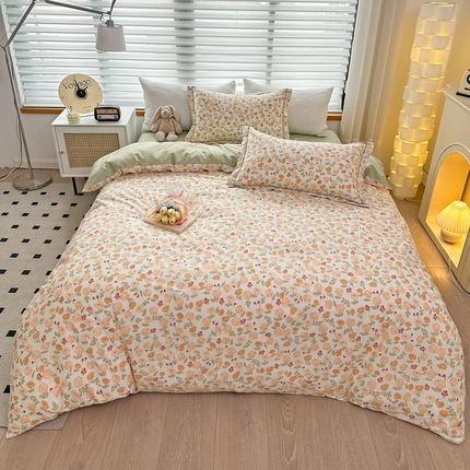 91家纺网 家纺一手货源 找家纺 乐童  2024新款网红直播爆款吊边＋一字绣工艺款四件套（八） 若薇