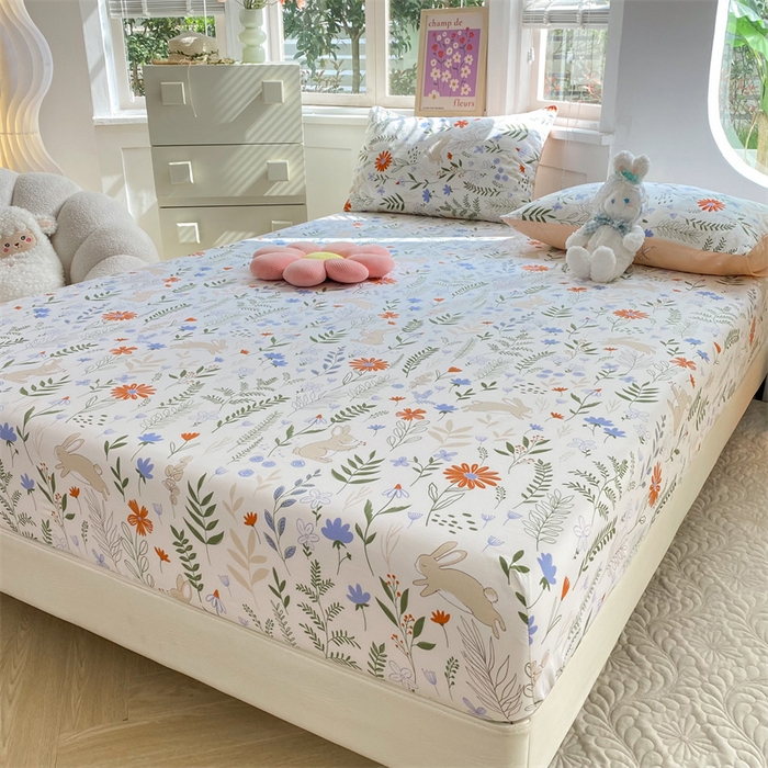 91家纺网 家纺一手货源 找家纺 多品 2023年13070单品床笠【可搭配枕套一起卖】 芊芊花园