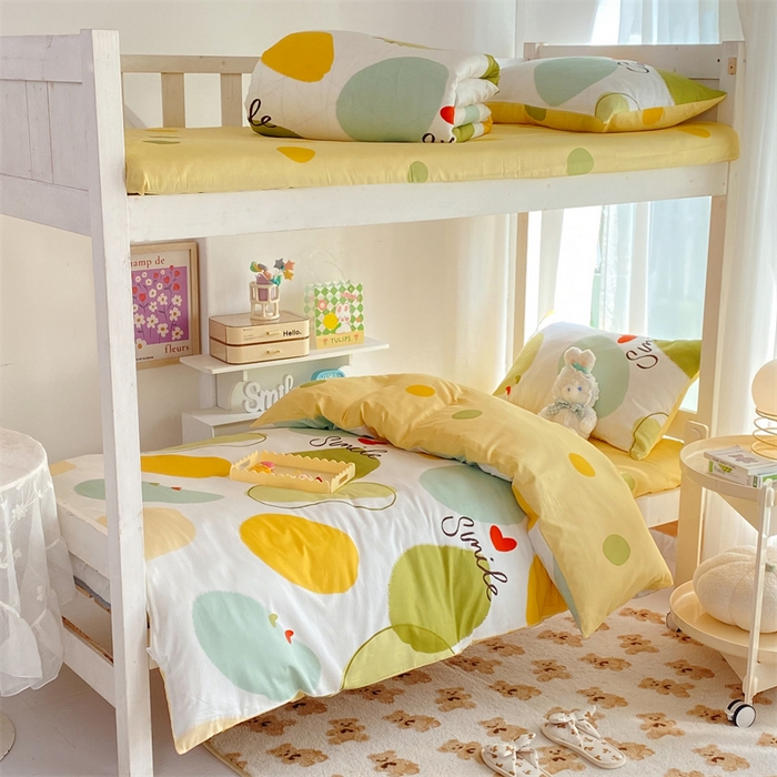 91家纺网 家纺一手货源 找家纺 多品 2023年13070宿舍三件套 绿果石