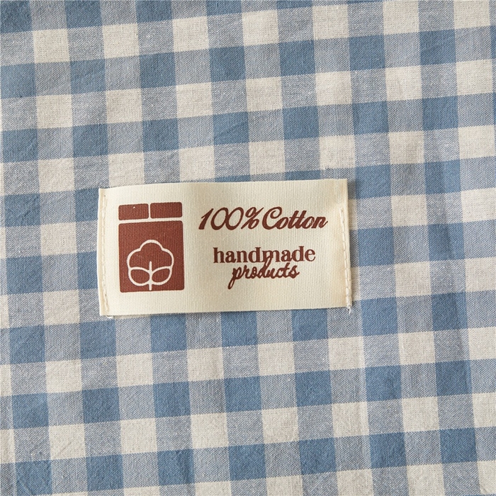 91家纺网 家纺一手货源 找家纺 喜居 2024新款A类色织纯棉水洗棉100%新疆棉全棉床笠 蓝小格