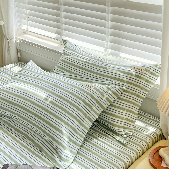 91家纺网 家纺一手货源 找家纺 凯磊家纺 新款原棉老粗布单品系列-枕套 条纹咖