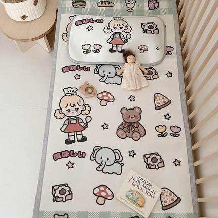 橘滋 2023新款高端A类可水洗婴幼儿冰丝席 野餐派对