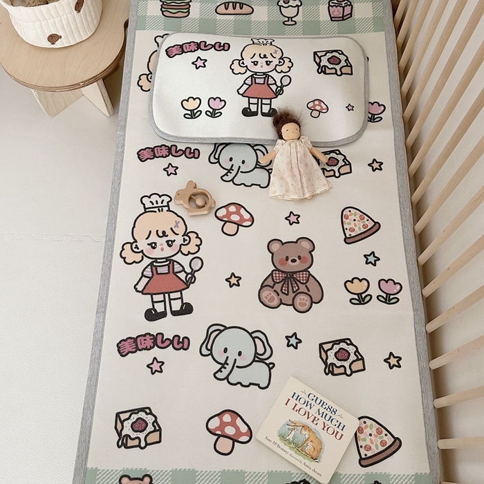 91家纺网 家纺一手货源 找家纺 橘滋 2023新款高端A类可水洗婴幼儿冰丝席 野餐派对