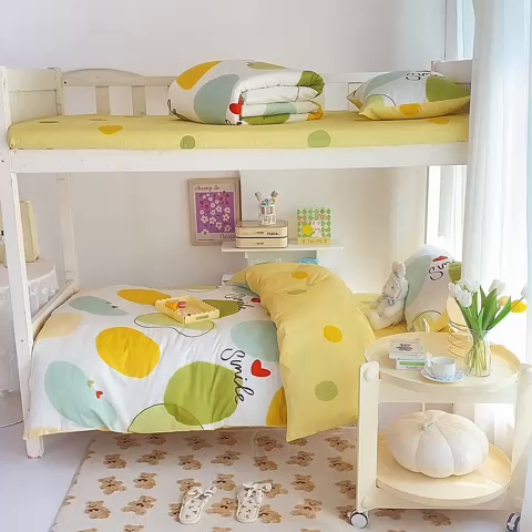 91家纺网 家纺一手货源 找家纺 多品 2023年13070宿舍三件套 绿果石