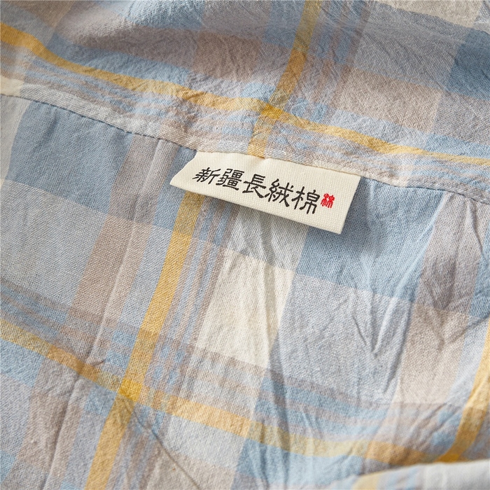 91家纺网 家纺一手货源 找家纺 喜居 2024新款A类色织纯棉水洗棉100%新疆棉全棉床笠 简兮灰