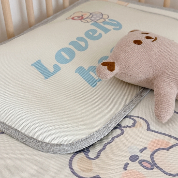 91家纺网 家纺一手货源 找家纺 橘滋 2023新款高端A类可水洗婴幼儿冰丝席 云朵奶油熊