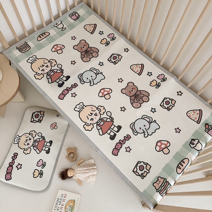 91家纺网 家纺一手货源 找家纺 橘滋 2023新款高端A类可水洗婴幼儿冰丝席 野餐派对