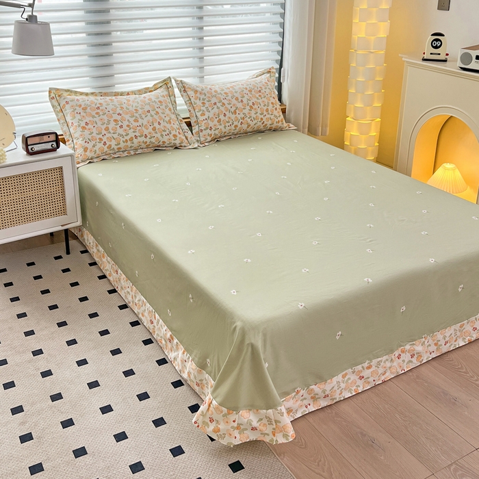 91家纺网 家纺一手货源 找家纺 乐童  2024新款网红直播爆款吊边＋一字绣工艺款四件套（八） 若薇