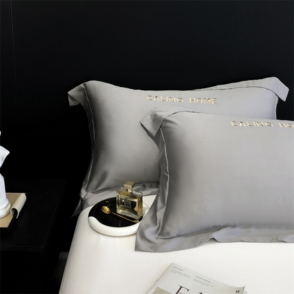91家纺网 家纺一手货源 找家纺 凯磊家纺 新款兰精天丝单品系列-枕套 皓月灰