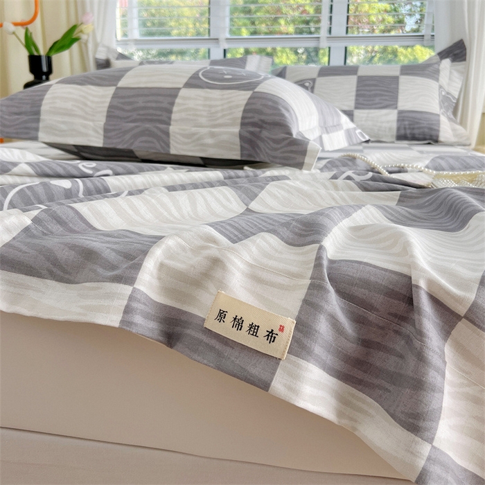 91家纺网 家纺一手货源 找家纺 凯磊家纺 新款原棉老粗布单品系列-床单 快乐熊