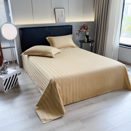 91家纺网 家纺一手货源 找家纺 （总）品乐 2025新款 60支长绒棉提花条纹无印风全棉床单