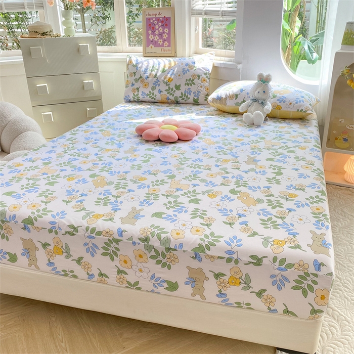 91家纺网 家纺一手货源 找家纺 多品 2023年13070单品床笠【可搭配枕套一起卖】 云萌小兔