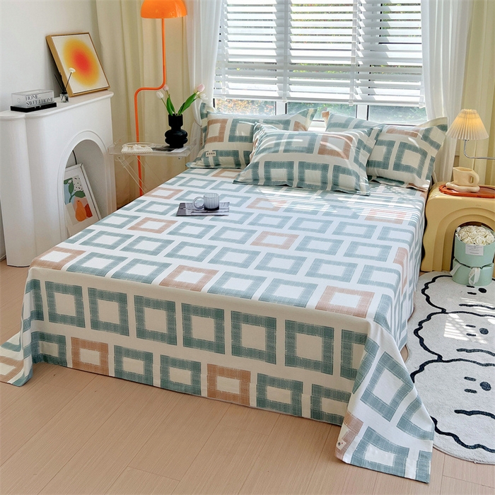 91家纺网 家纺一手货源 找家纺 凯磊家纺 新款原棉老粗布单品系列-床单 方格时尚