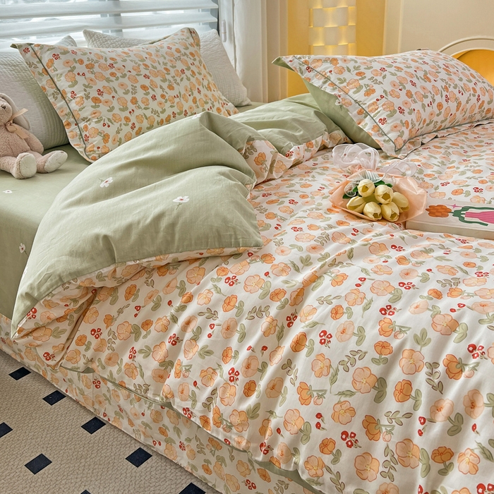 91家纺网 家纺一手货源 找家纺 乐童  2024新款网红直播爆款吊边＋一字绣工艺款四件套（八） 若薇