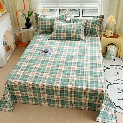 凯磊家纺 2023新款原棉老粗布单品系列-床单 言格-绿