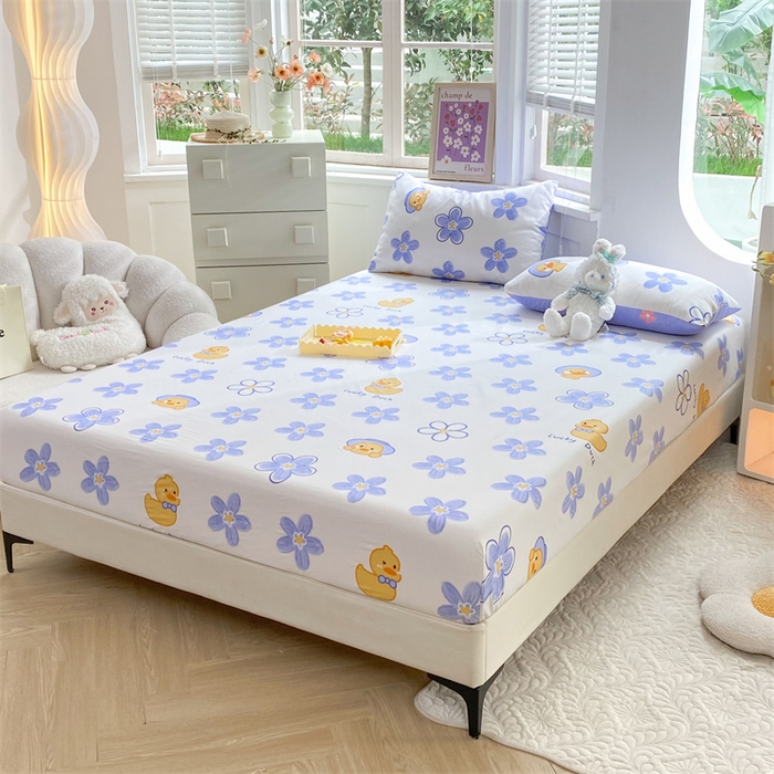 91家纺网 家纺一手货源 找家纺 多品 2023年13070单品床笠【可搭配枕套一起卖】 小黄鸭