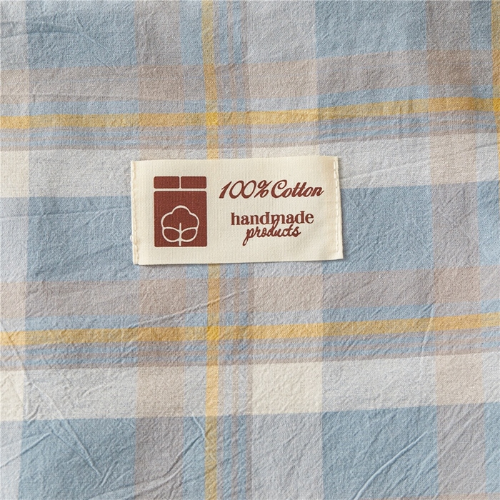 91家纺网 家纺一手货源 找家纺 喜居 2024新款A类色织纯棉水洗棉100%新疆棉全棉床笠 简兮灰