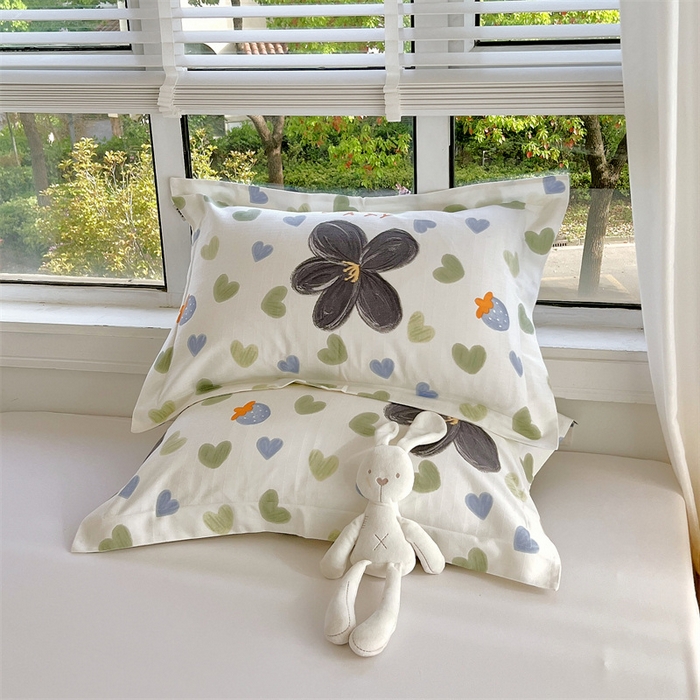 91家纺网 家纺一手货源 找家纺 凯磊家纺 新款原棉老粗布单品系列-枕套 漫天花语-灰