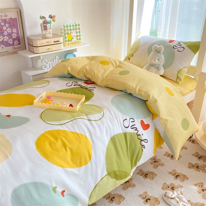 91家纺网 家纺一手货源 找家纺 多品 2023年13070宿舍三件套 绿果石