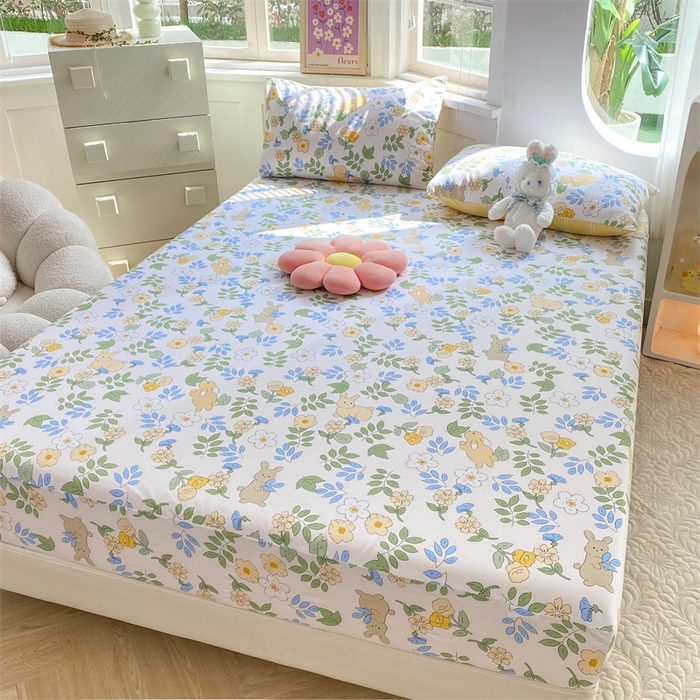 91家纺网 家纺一手货源 找家纺 多品 2023年13070单品床笠【可搭配枕套一起卖】 云萌小兔