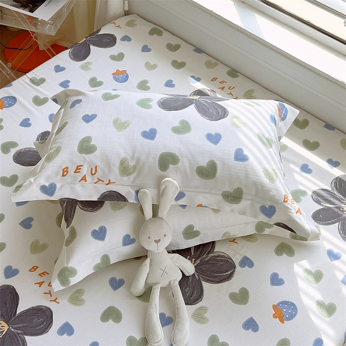 91家纺网 家纺一手货源 找家纺 凯磊家纺 新款原棉老粗布单品系列-枕套 漫天花语-灰