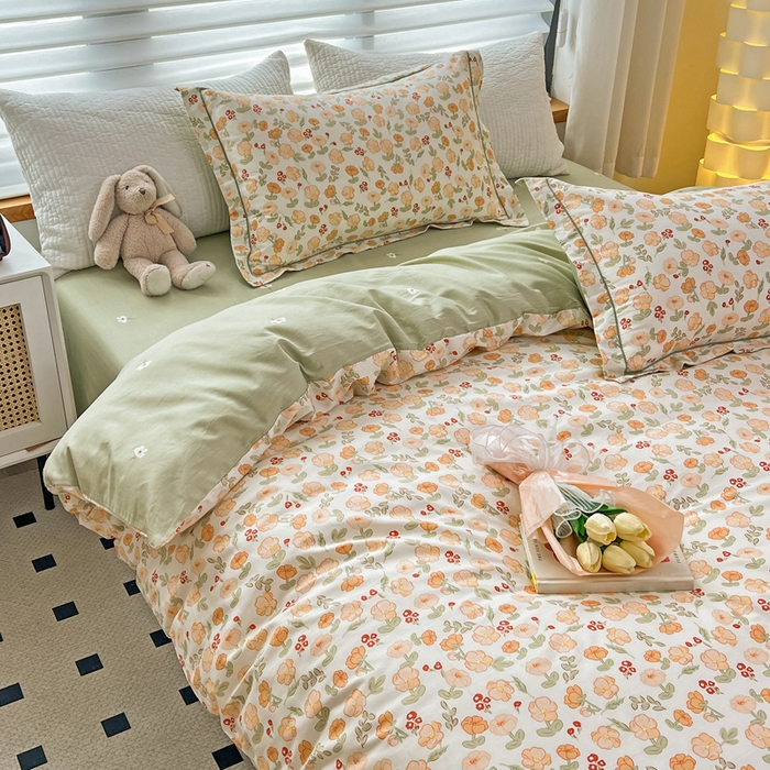 91家纺网 家纺一手货源 找家纺 乐童  2024新款网红直播爆款吊边＋一字绣工艺款四件套（八） 若薇