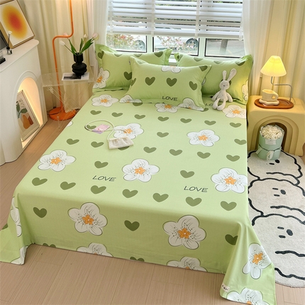 凯磊家纺 2023新款原棉老粗布单品系列-床单 流星花园-绿