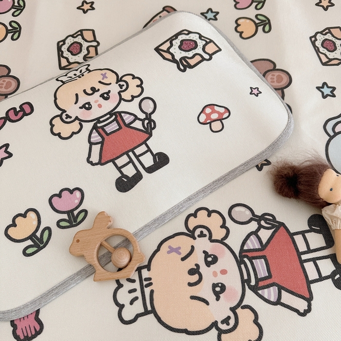 91家纺网 家纺一手货源 找家纺 橘滋 2023新款高端A类可水洗婴幼儿冰丝席 野餐派对