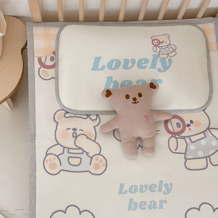 91家纺网 家纺一手货源 找家纺 橘滋 2023新款高端A类可水洗婴幼儿冰丝席 云朵奶油熊