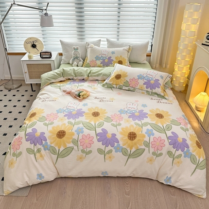 91家纺网 家纺一手货源 找家纺 （总）乐童  2024新款网红直播爆款吊边＋一字绣工艺款四件套（八）