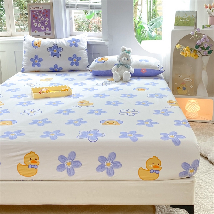 91家纺网 家纺一手货源 找家纺 多品 2023年13070单品床笠【可搭配枕套一起卖】 小黄鸭